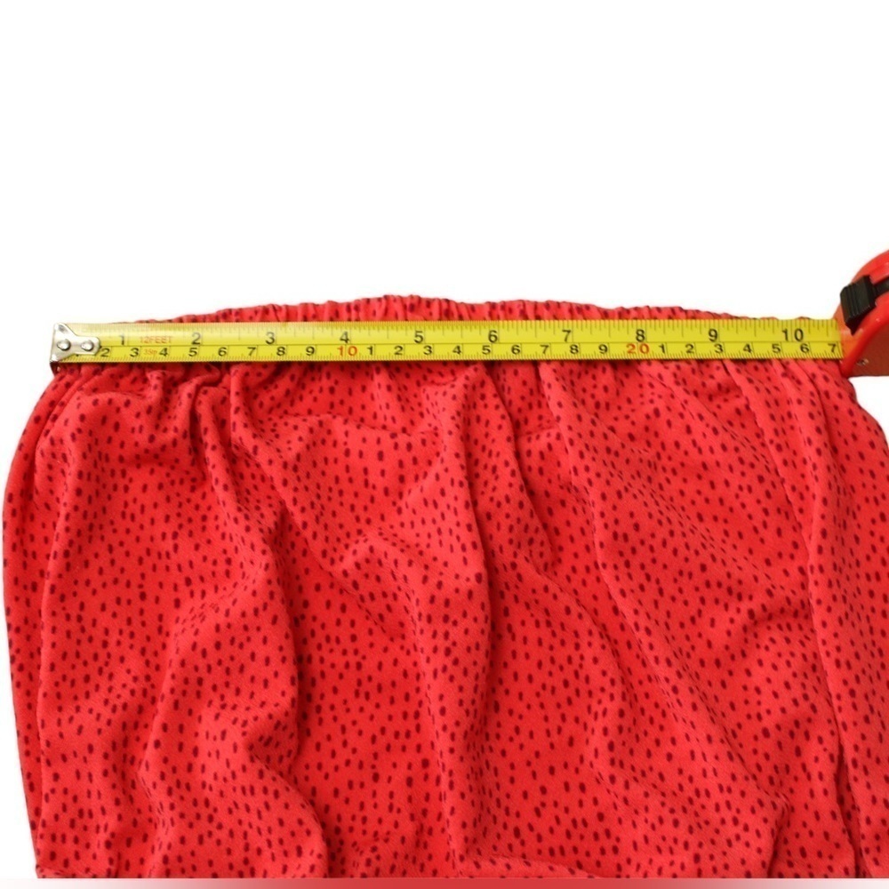Express Red With Black Polka Dot Strapless Cropped Wide Leg Women Jumpsuit Sz XS - Picture 7 of 13